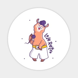 Cute Llama Love Retro Magnet